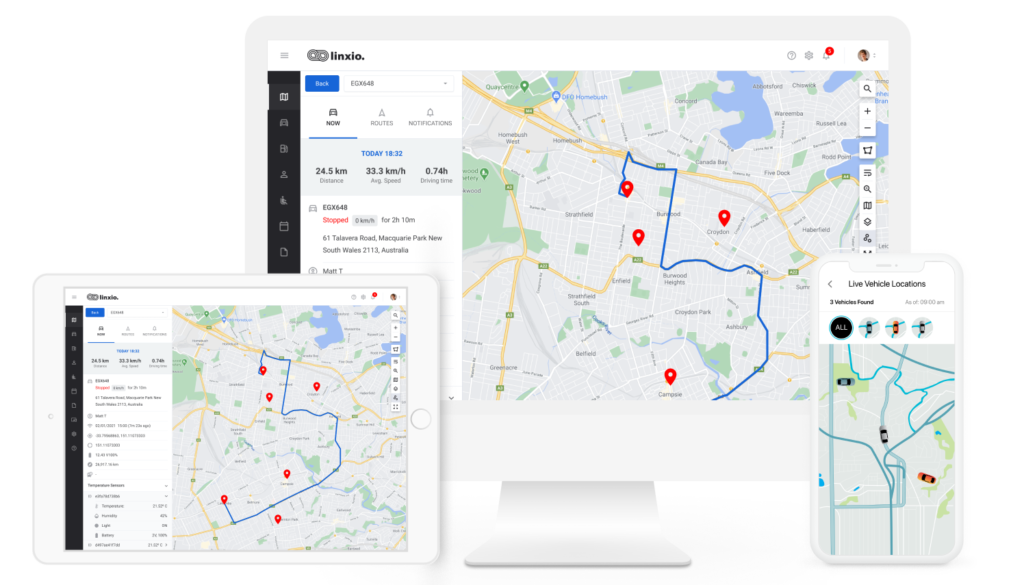 Desktop-Mobile-App-Interface | Linxo-Fleet-Management | Trackerz, GPS Car Trackers, Fleet Management, Work vehicle
